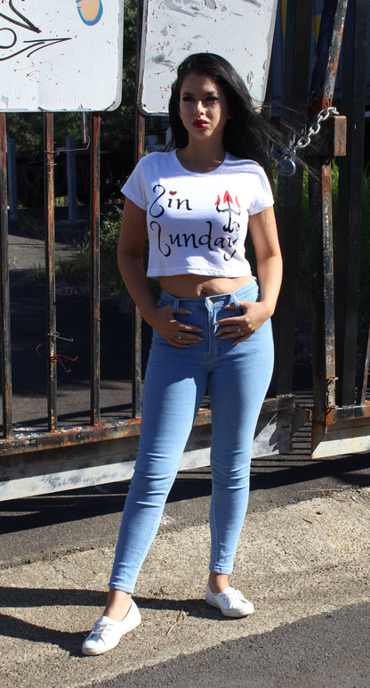 Sin Sunday Designs Ladies Crop Top